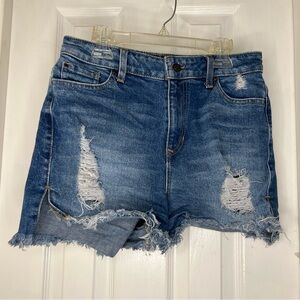 Guess High Waist Denim Shorts Size 28 Medium Wash